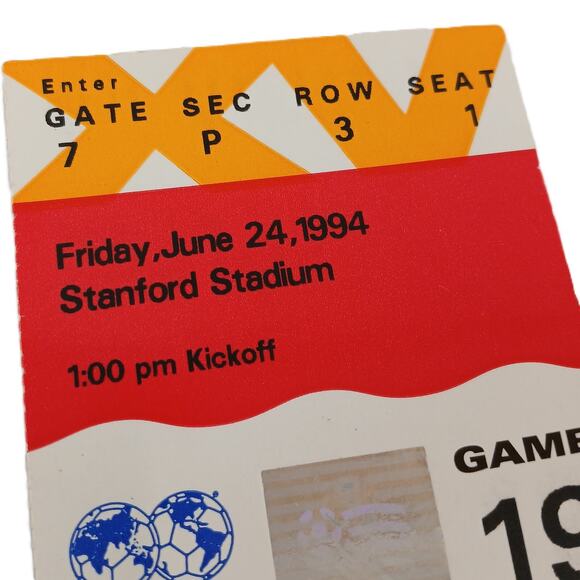 FIFA World Cup Ticket Stub – Game 19 ~ 1994 Champions Brazil vs Cameroon - Picture 3 of 9